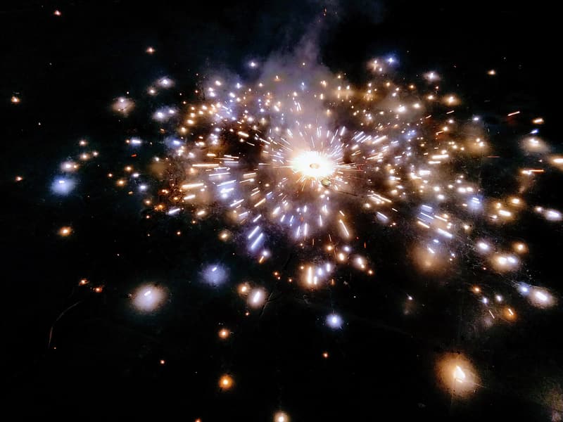 A ground chakkar spinning and throwing sparks